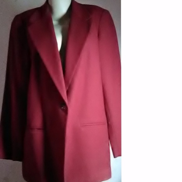 Sag Harbor Red Wool Blazer Size 14 - Picture 2 of 6